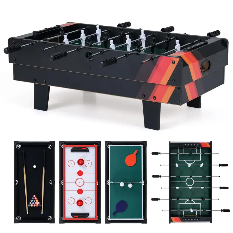 4-in-1 Stackable Tabletop Game Center for Compact Home Recreation Spaces