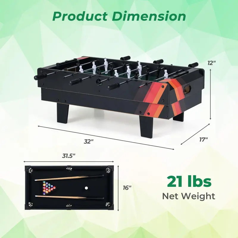 4-in-1 Stackable Tabletop Game Center for Compact Home Recreation Spaces