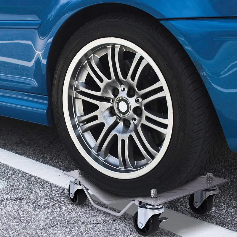 4-Pack Diamond-Plate Wheel Dollies – 4" x 3" Heavy-Duty Tire Skates 2