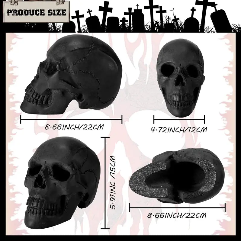 4-Pack Fire Pit Skull Decorations – Heat-Resistant Halloween Accent Set