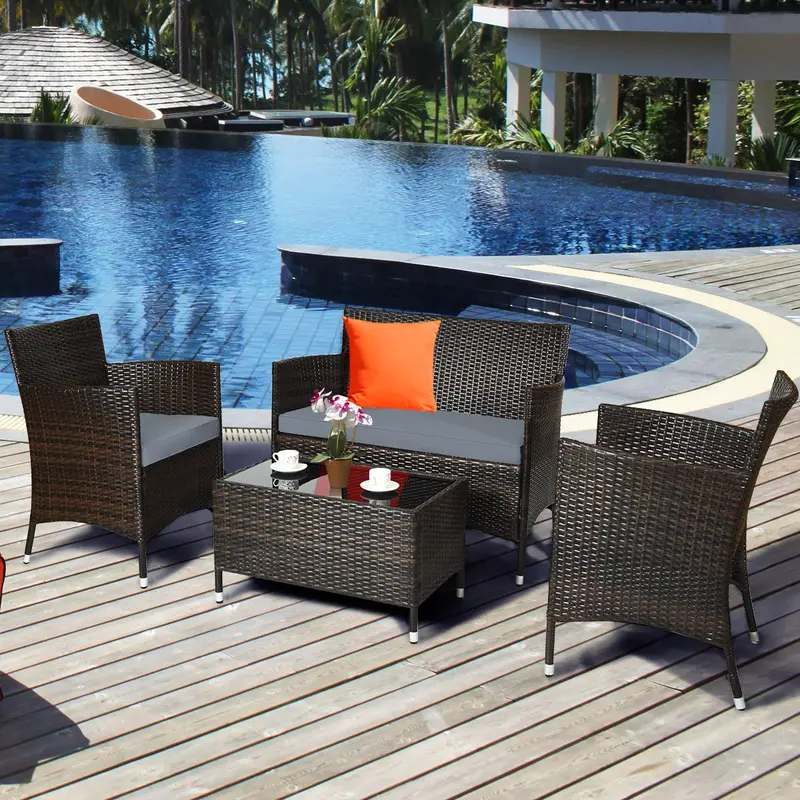 4-Piece All-Weather Rattan Patio Furniture Set 2