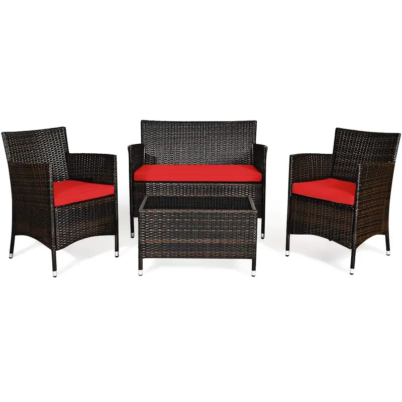 4-Piece All-Weather Rattan Patio Furniture Set