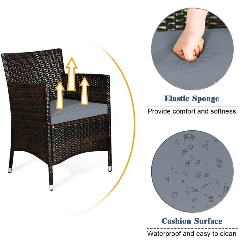 4-Piece All-Weather Rattan Patio Furniture Set
