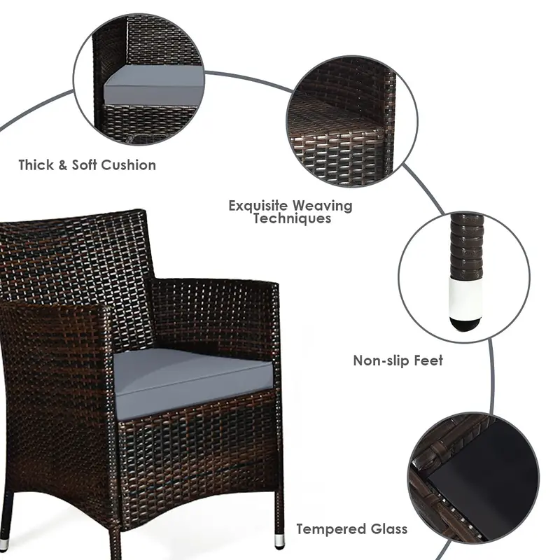 4-Piece All-Weather Rattan Patio Furniture Set