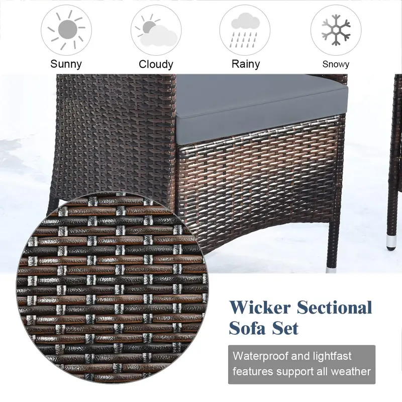 4-Piece All-Weather Rattan Patio Furniture Set