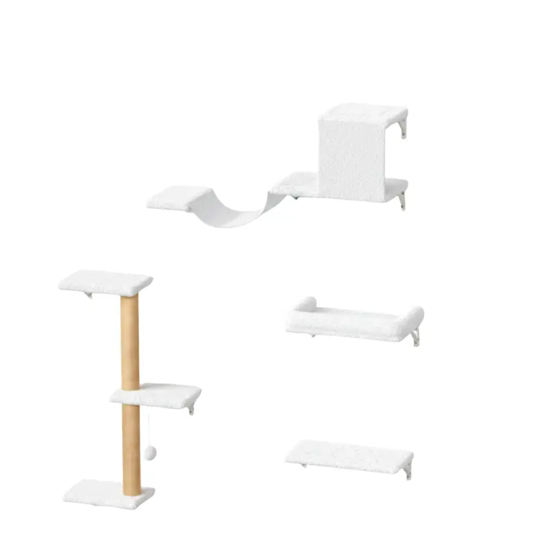 4-Piece Cat Wall Shelf Set – Includes Scratcher, Cozy Bed, and Play Platforms 2