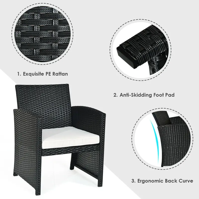 4-Piece Rattan Patio Conversation Set – Modern Outdoor Sofa Collection
