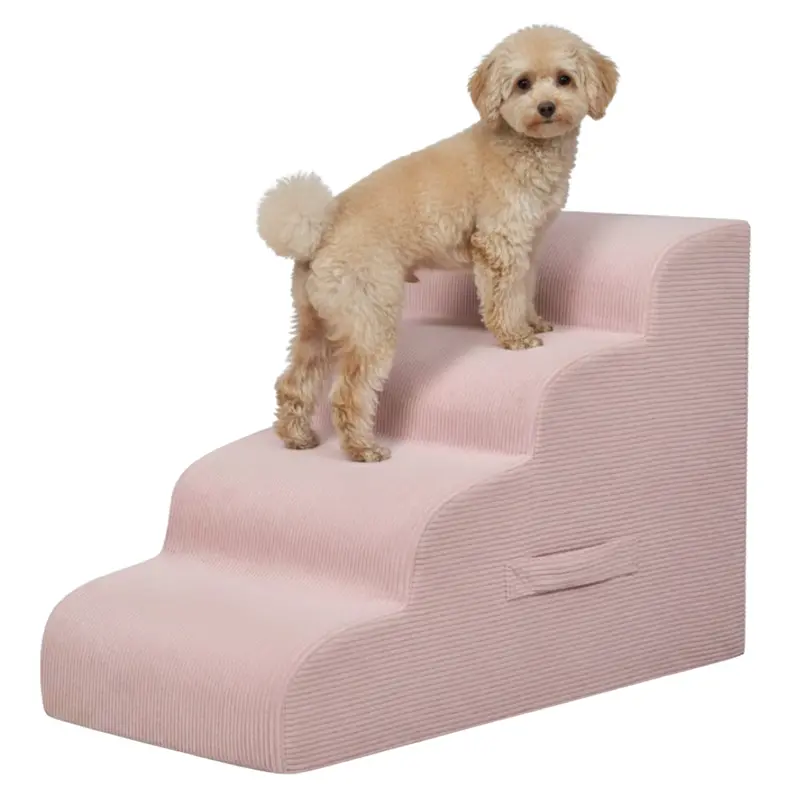 4-Step Foldable Pet Ramp Stairs for Beds and Sofas 2