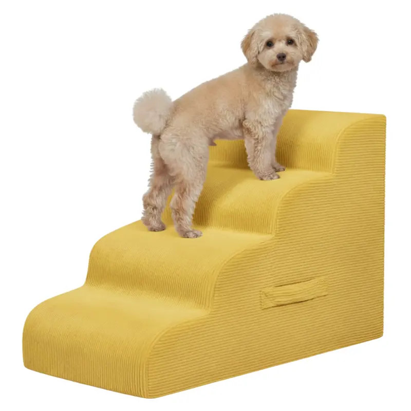 4-Step Foldable Pet Ramp Stairs for Beds and Sofas