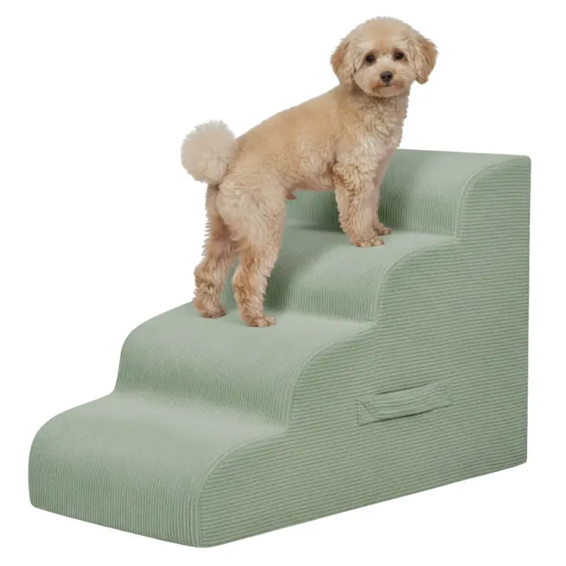 4-Step Foldable Pet Ramp Stairs for Beds and Sofas