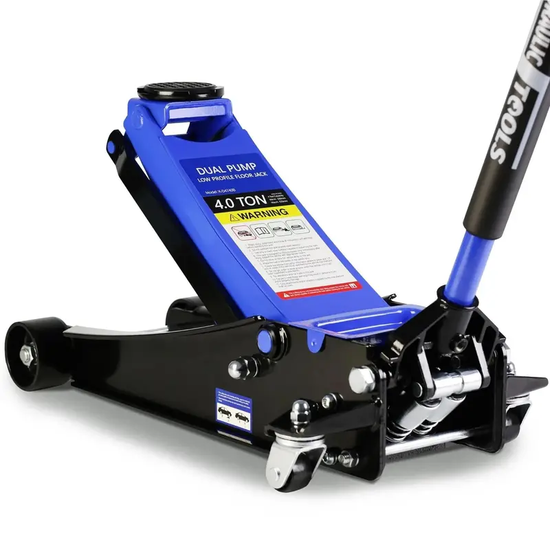 4-Ton Low-Profile Floor Jack – Heavy-Duty Trolley Lift with Dual Pump Pistons (4"–21" Range, 8000 lbs Capacity)