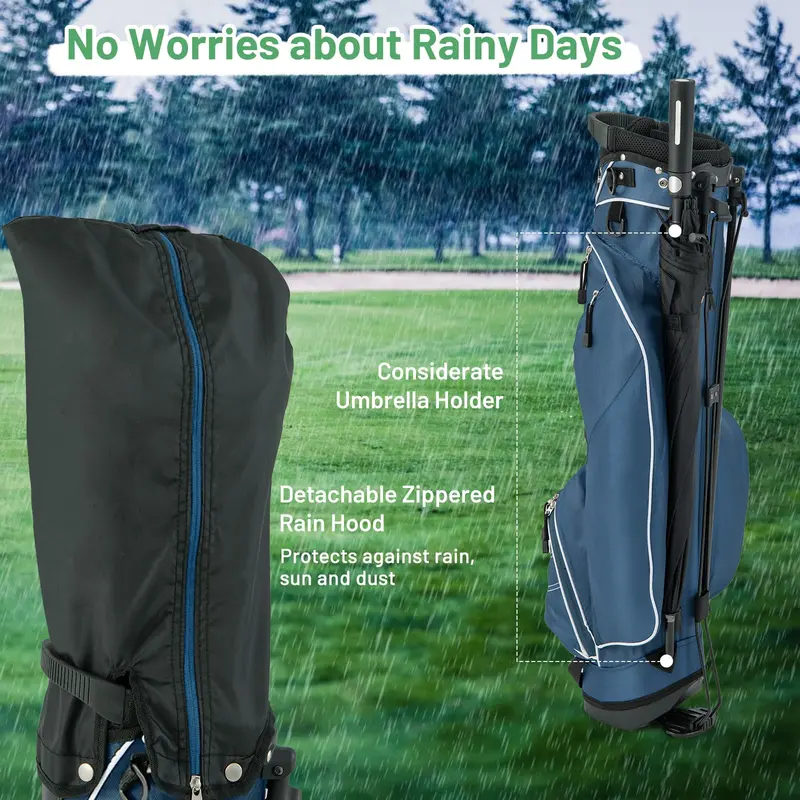 4-Way Divided Lightweight Golf Stand Bag with Integrated Accessories