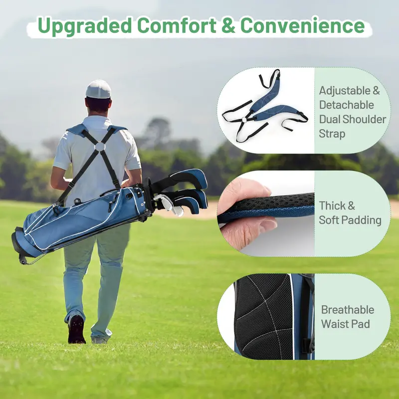 4-Way Divided Lightweight Golf Stand Bag with Integrated Accessories