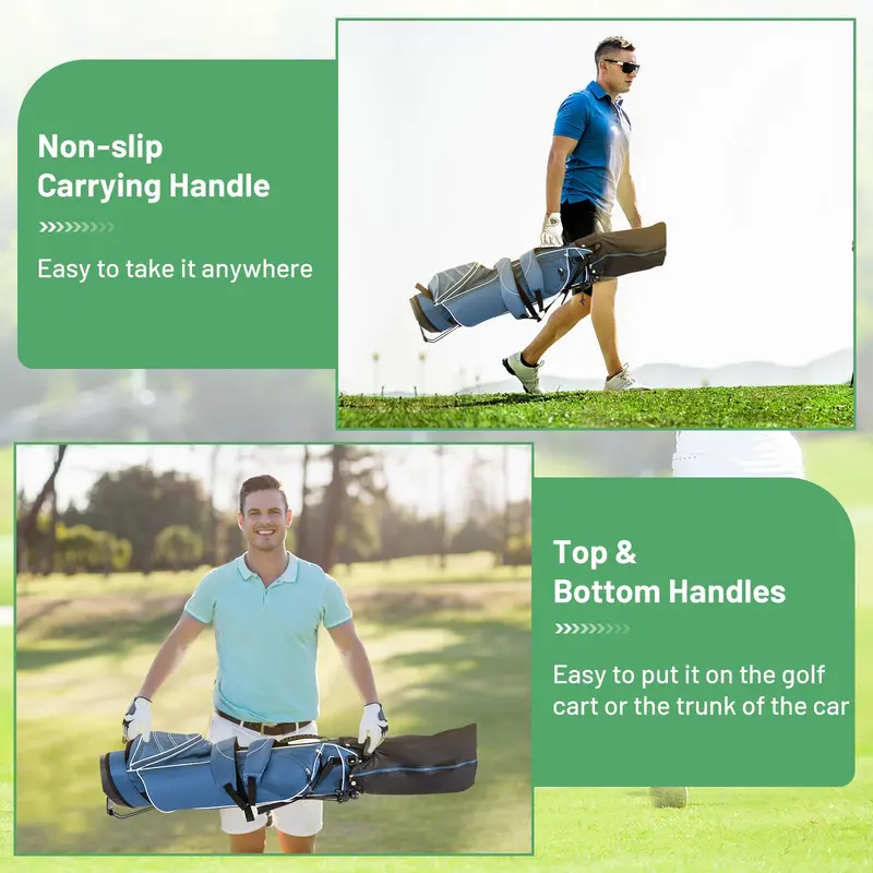 4-Way Divided Lightweight Golf Stand Bag with Integrated Accessories