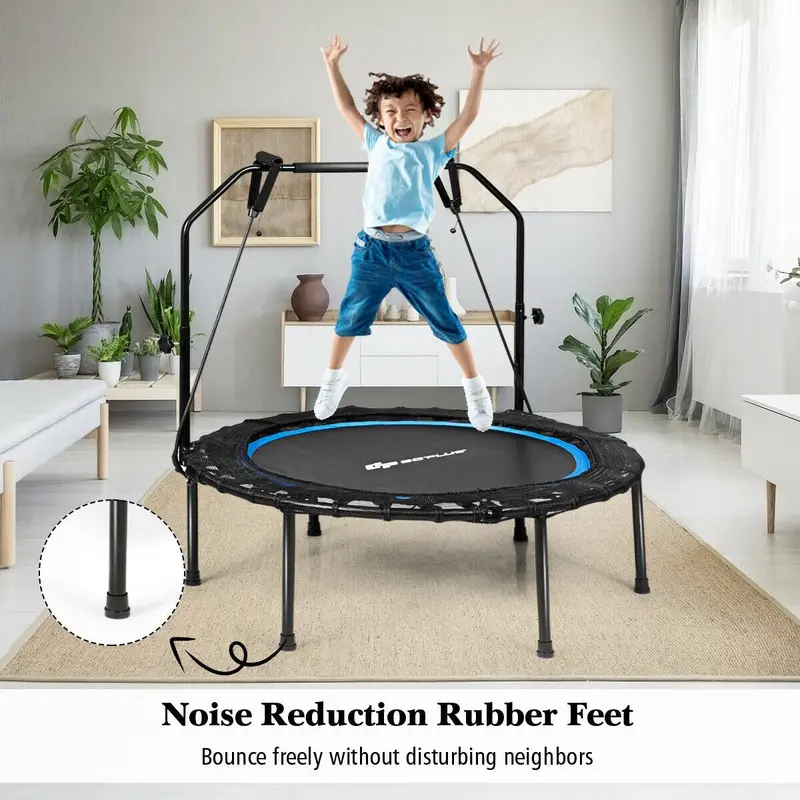 40-Inch Foldable Fitness Trampoline – Portable Mini Rebounder for Home Workouts