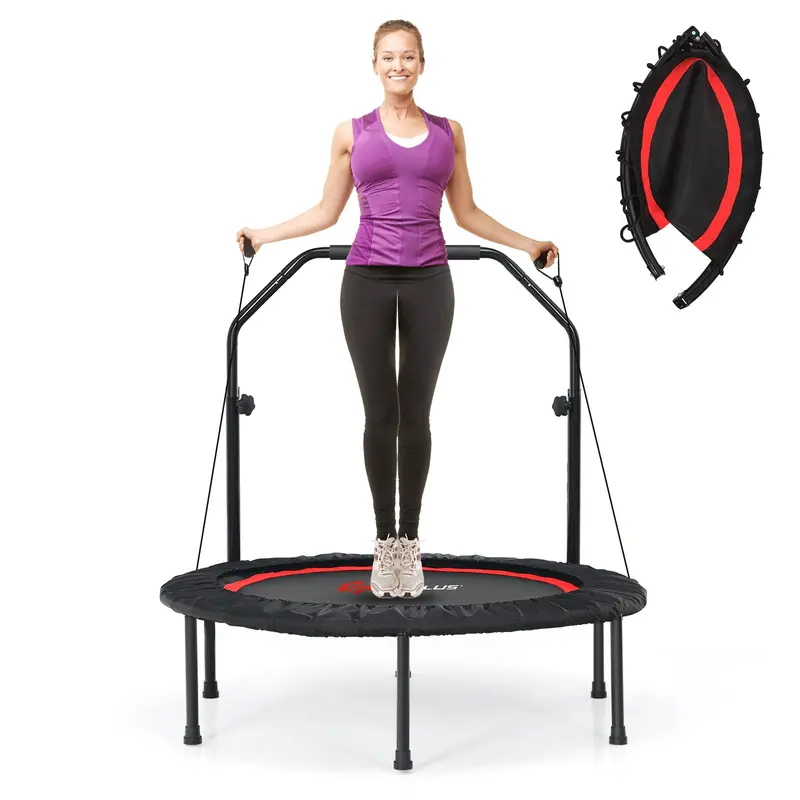 40-Inch Foldable Fitness Trampoline – Portable Mini Rebounder for Home Workouts
