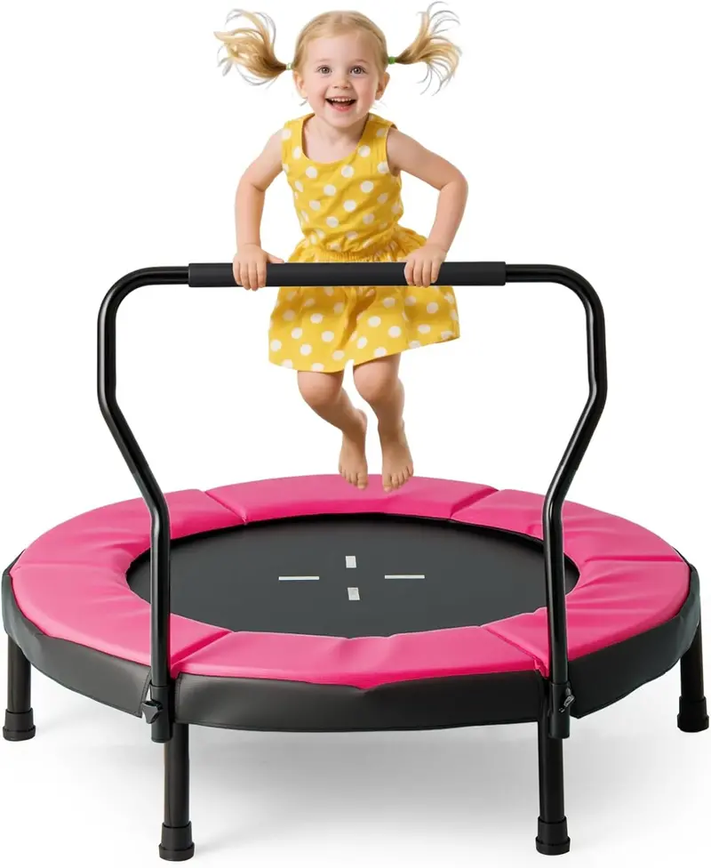 40-Inch Trampoline with Safety Pad & Foam Handlebar – Compact Bouncing Solution