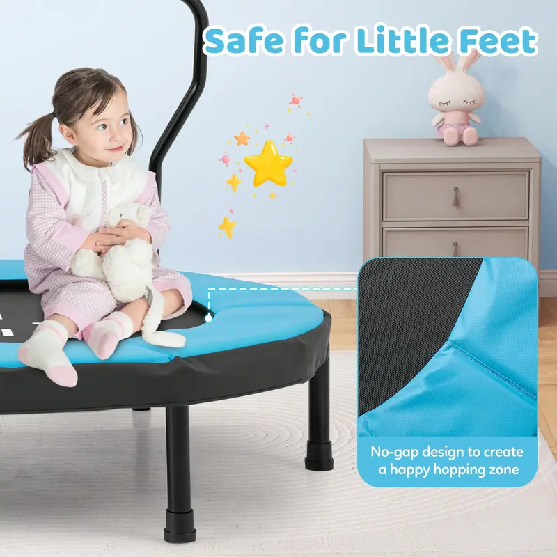 40-Inch Trampoline with Safety Pad & Foam Handlebar – Compact Bouncing Solution