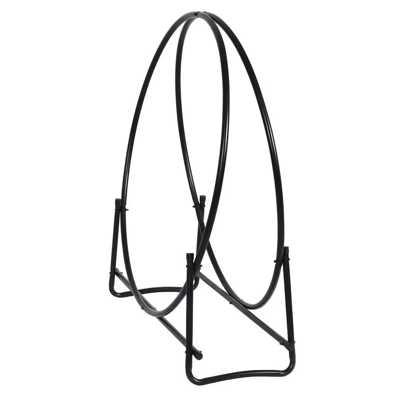 41-Inch Tubular Steel Log Hoop – Heavy-Duty Firewood Holder for Indoor Fireplaces or Outdoor Pits