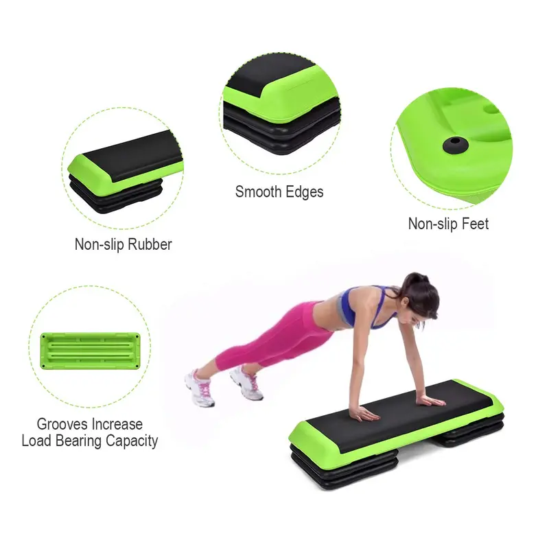 43-Inch Adjustable Aerobic Step Platform with Non-Slip Surface (4″/6″/8″ Heights)