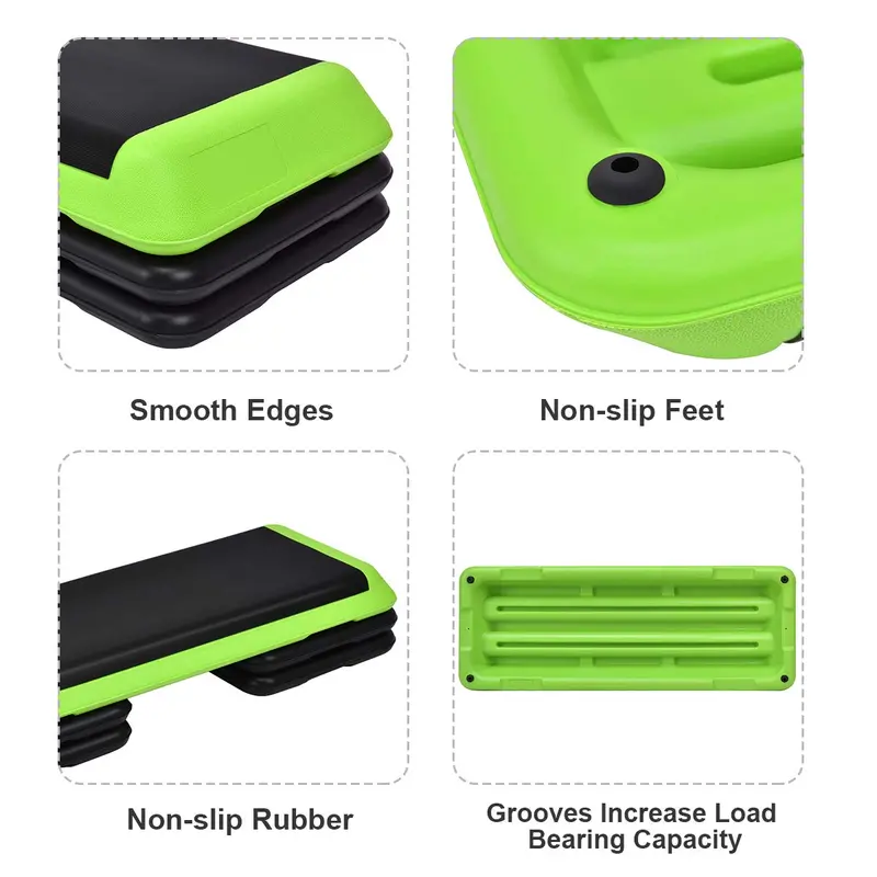 43-Inch Adjustable Aerobic Step Platform with Non-Slip Surface (4″/6″/8″ Heights)