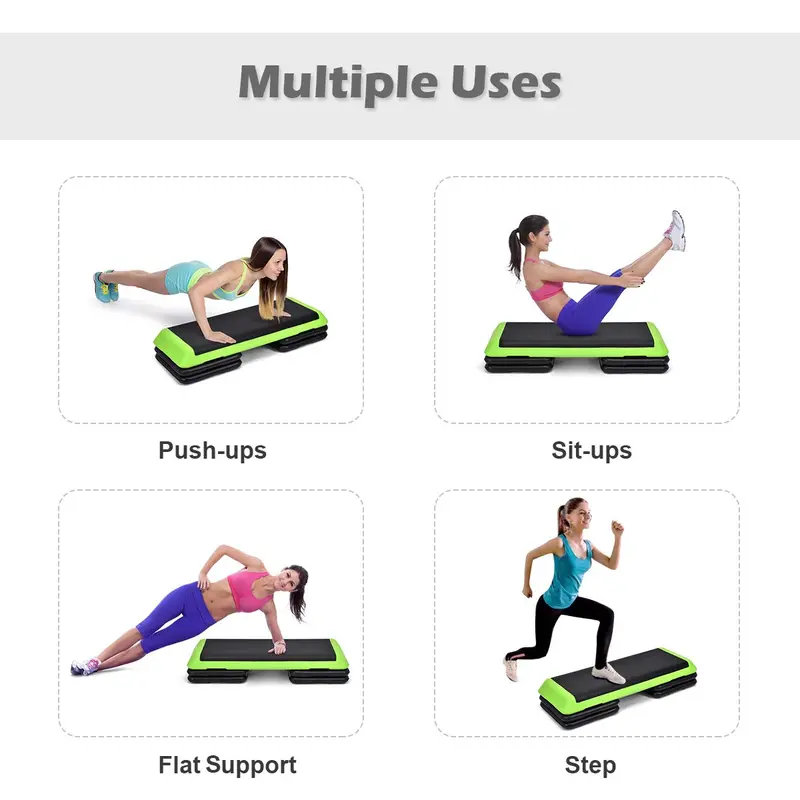 43-Inch Adjustable Aerobic Step Platform with Non-Slip Surface (4″/6″/8″ Heights)