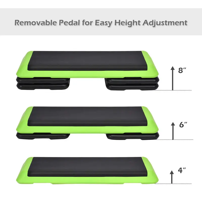 43-Inch Adjustable Aerobic Step Platform with Non-Slip Surface (4″/6″/8″ Heights)