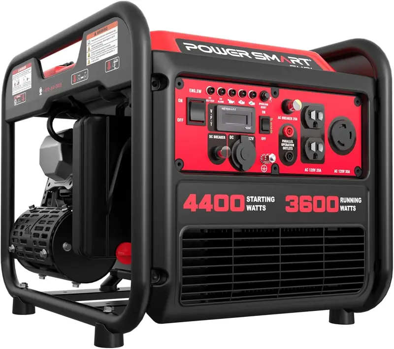 4400W Portable Gas Inverter Generator – RV-Ready, 30A Outlet, Recoil Start