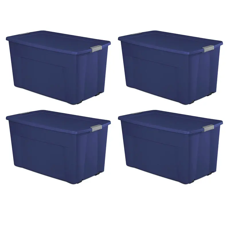 45-Gallon Stadium Blue Wheeled Latch Tote – Case of 4