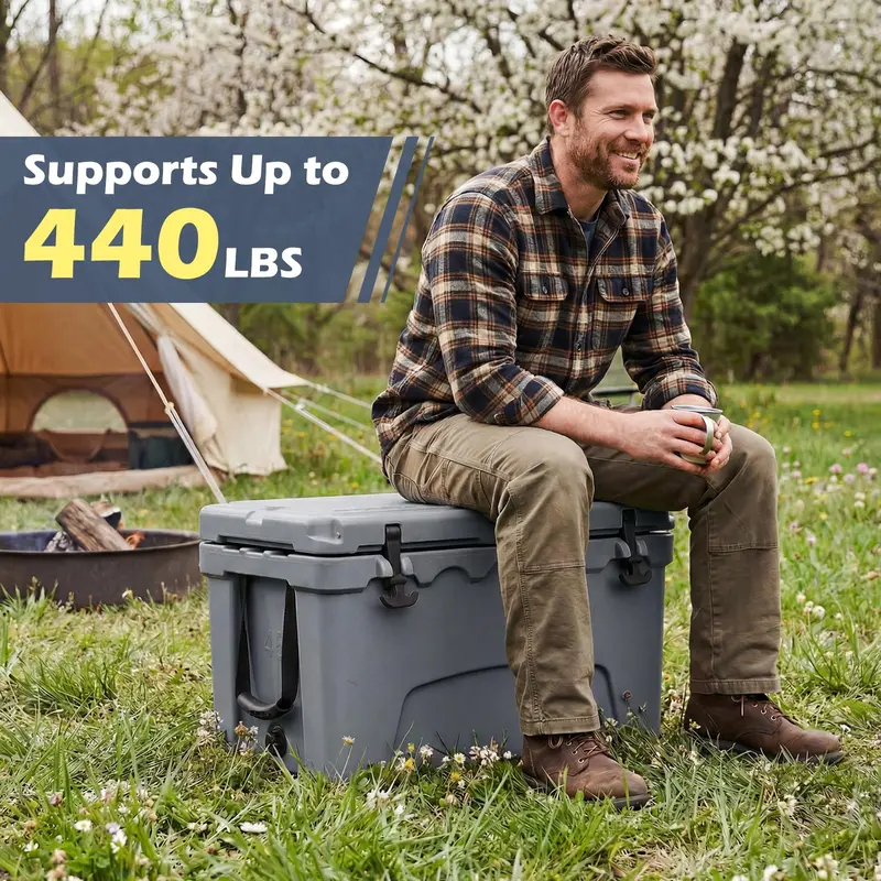 45-Quart Hard-Sided Cooler – Travel-Friendly Handles, Integrated Cup Holders