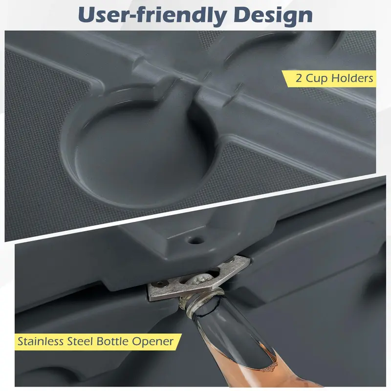45-Quart Hard-Sided Cooler – Travel-Friendly Handles, Integrated Cup Holders