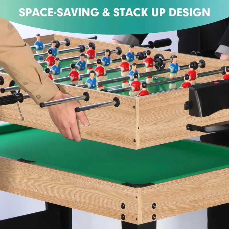 48-Inch 12-in-1 Multi-Game Table – Ping Pong, Pool, Foosball & Air Hockey Combo for Home Game Rooms