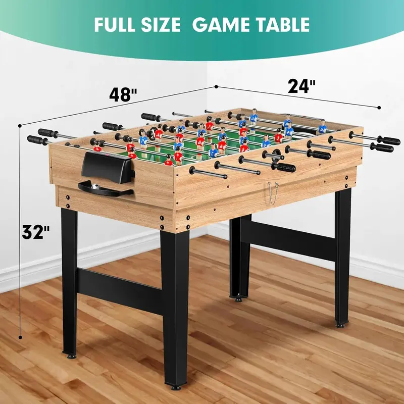 48-Inch 12-in-1 Multi-Game Table – Ping Pong, Pool, Foosball & Air Hockey Combo for Home Game Rooms