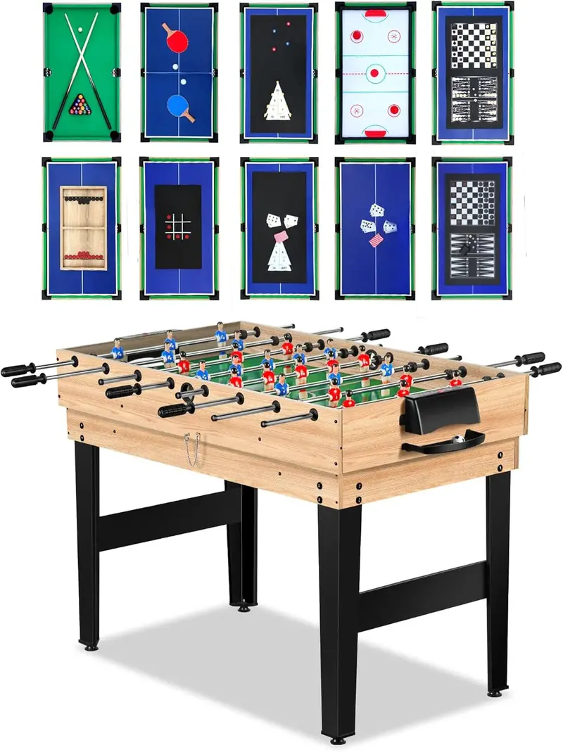 48-Inch 12-in-1 Multi-Game Table – Ping Pong, Pool, Foosball & Air Hockey Combo for Home Game Rooms