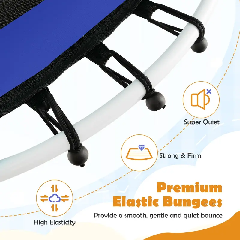 48-Inch ASTM-Certified Kids’ Trampoline with Enhanced Safety Enclosure & Ground-Level Design