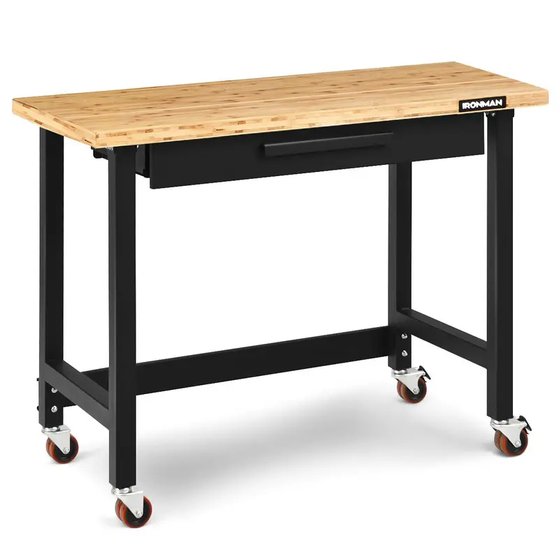 48-Inch Mobile Workbench – Heavy-Duty Rolling Workstation with Locking Casters
