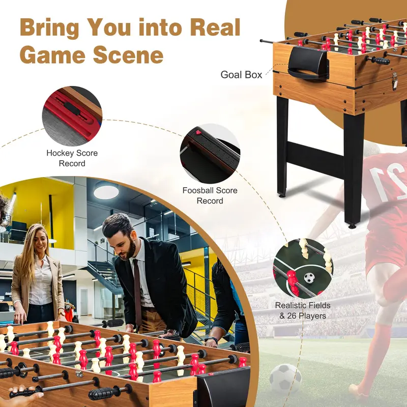 48-Inch Multi-Game Table – 3-in-1 Combo Set Featuring Full-Size Foosball, Ping Pong, and Pool