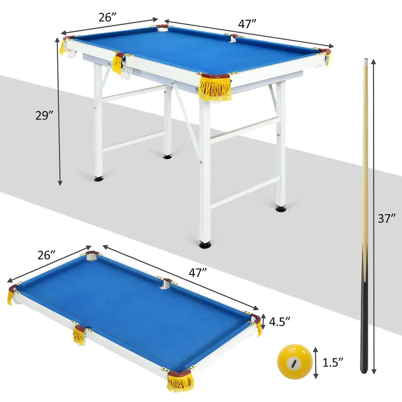 48-Inch Portable Folding Billiards Table – Compact Pool Game Setup