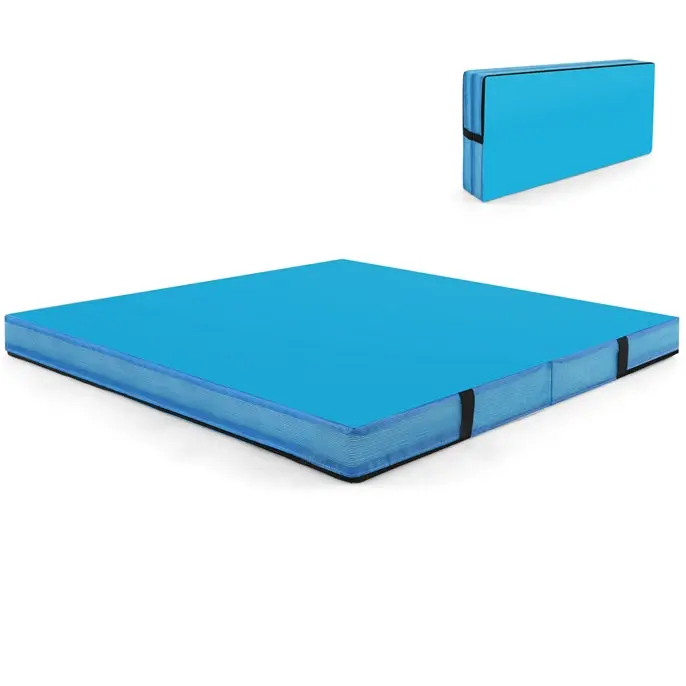 48-Inch Thickened Bi-Fold Fitness Mat – PU Leather Cover with Carry Handles