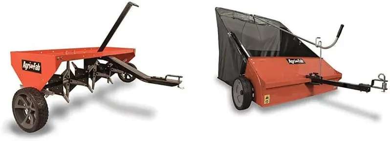 48-Inch Tow Plug Aerator – Heavy-Duty Lawn and Turf Aeration Tool in Orange and Black