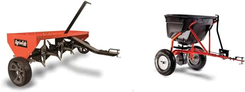 48-Inch Tow Plug Aerator – Heavy-Duty Lawn and Turf Aeration Tool in Orange and Black