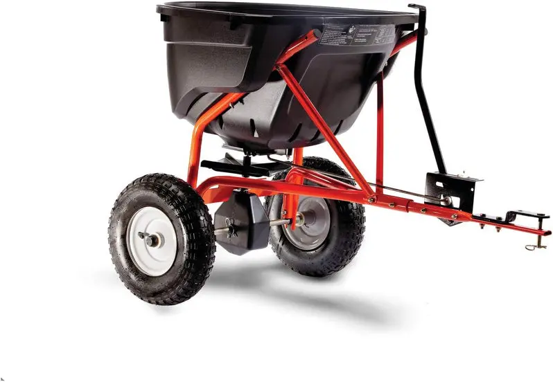 48-Inch Tow Plug Aerator – Heavy-Duty Lawn and Turf Aeration Tool in Orange and Black