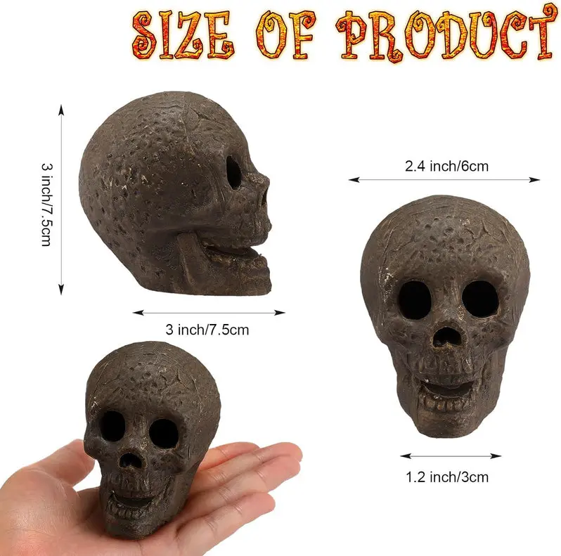 48-Piece Fire Pit Skull Collection – Stone-Finish Halloween Decorative Set