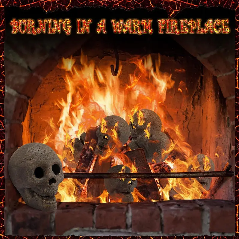 48-Piece Fire Pit Skull Collection – Stone-Finish Halloween Decorative Set