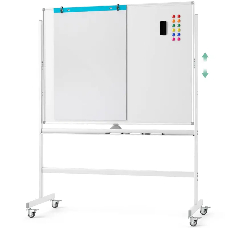 48" x 36" Double-Sided Magnetic Dry Erase Board – Includes Flipchart Functionality