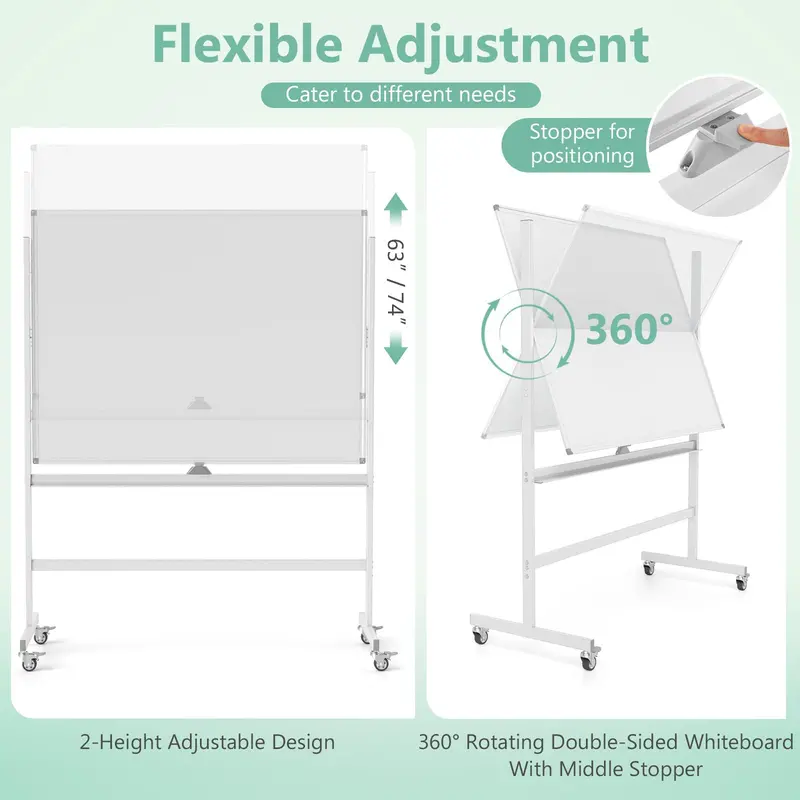 48" x 36" Double-Sided Magnetic Dry Erase Board – Includes Flipchart Functionality 2
