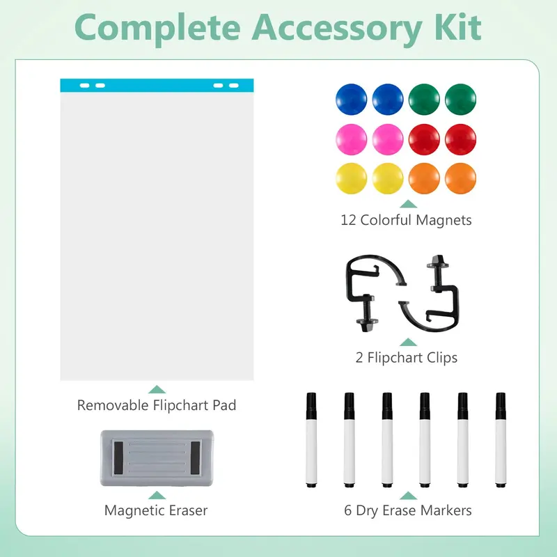 48" x 36" Double-Sided Magnetic Dry Erase Board – Includes Flipchart Functionality