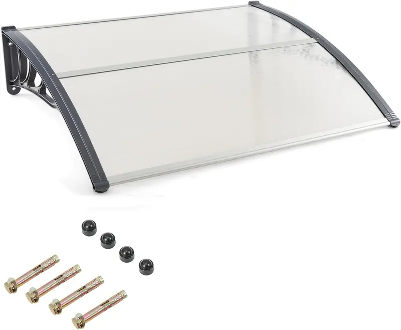 48" x 40" Weatherproof Door and Window Awning for Sun, Rain, and UV Protection