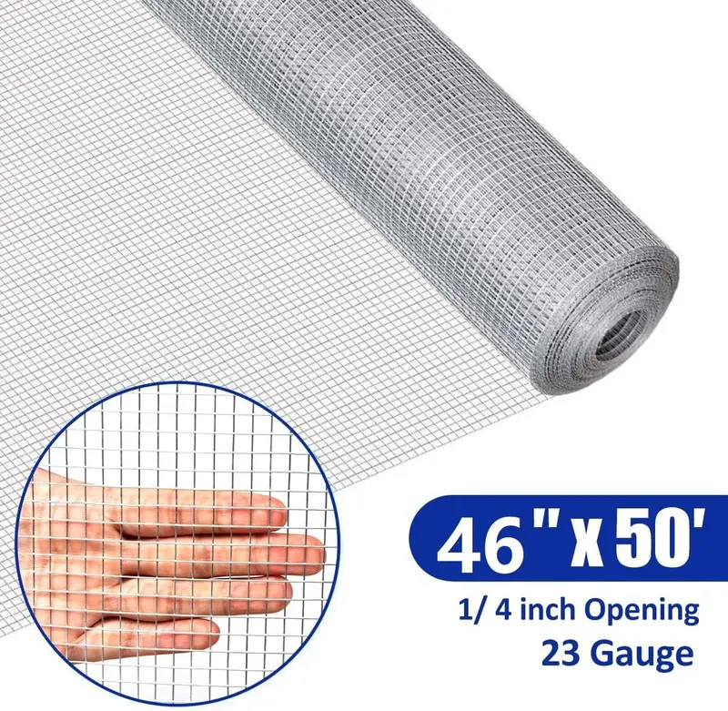 48" x 50' Roll of 1/4" 23-Gauge Square-Mesh Galvanized Hardware Cloth