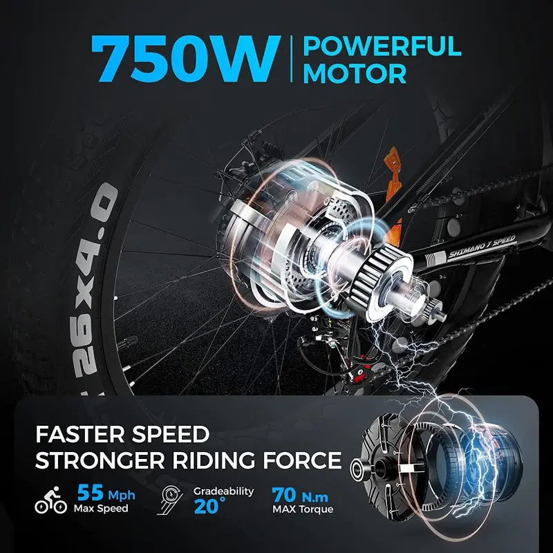 48V/15Ah Electric Mountain Bike – Long-Range Outdoor E-Bike with Lithium Battery